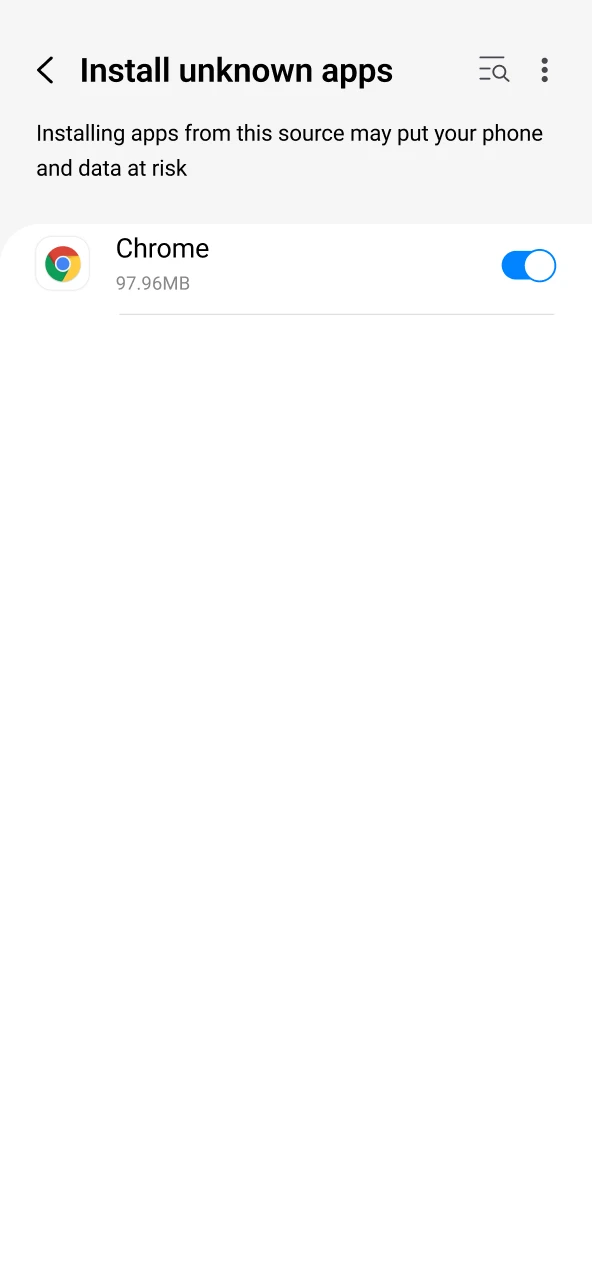 Enable the option to install apps from unknown sources in your smartphone’s security settings.