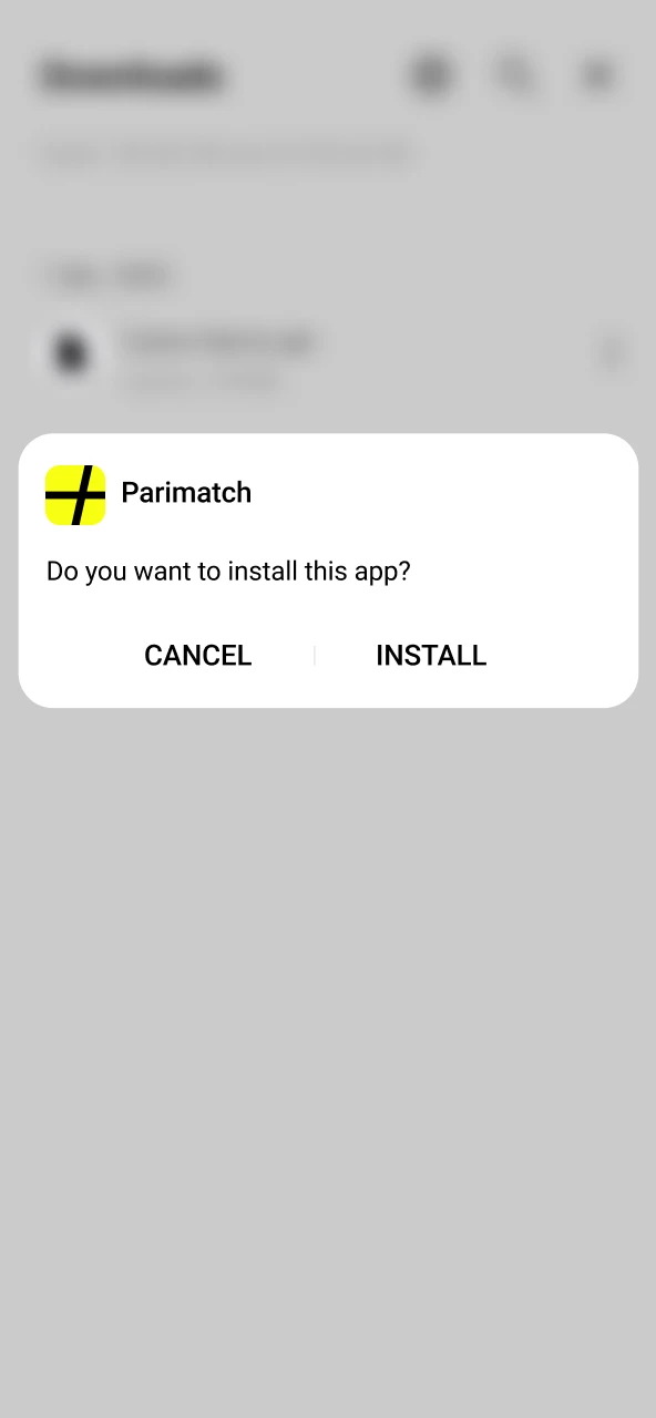 Open the downloaded APK file and tap install to complete the Parimatch app setup.