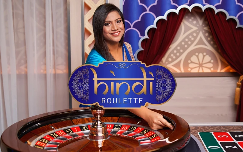 Hindi Roulette by Evolution lets players bet on numbers and colors with a Hindi dealer.