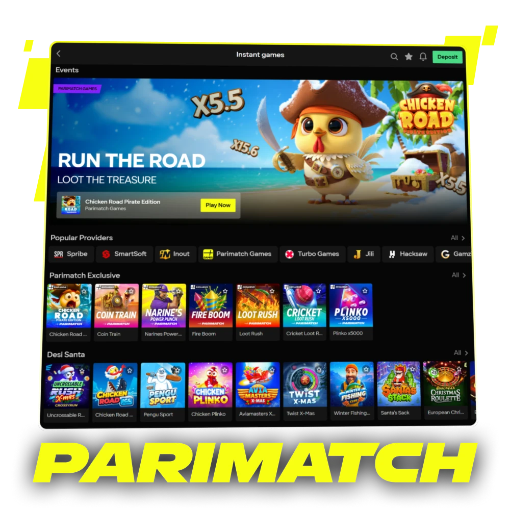 Play Parimatch Instant Games and win fast rewards on the official platform.