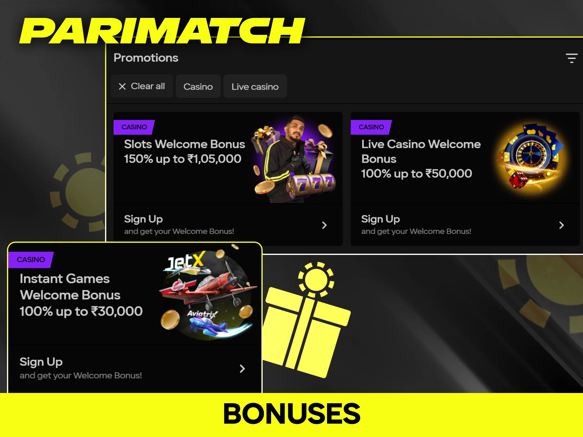 Claim Parimatch live casino bonuses and enjoy extra rewards on tables.