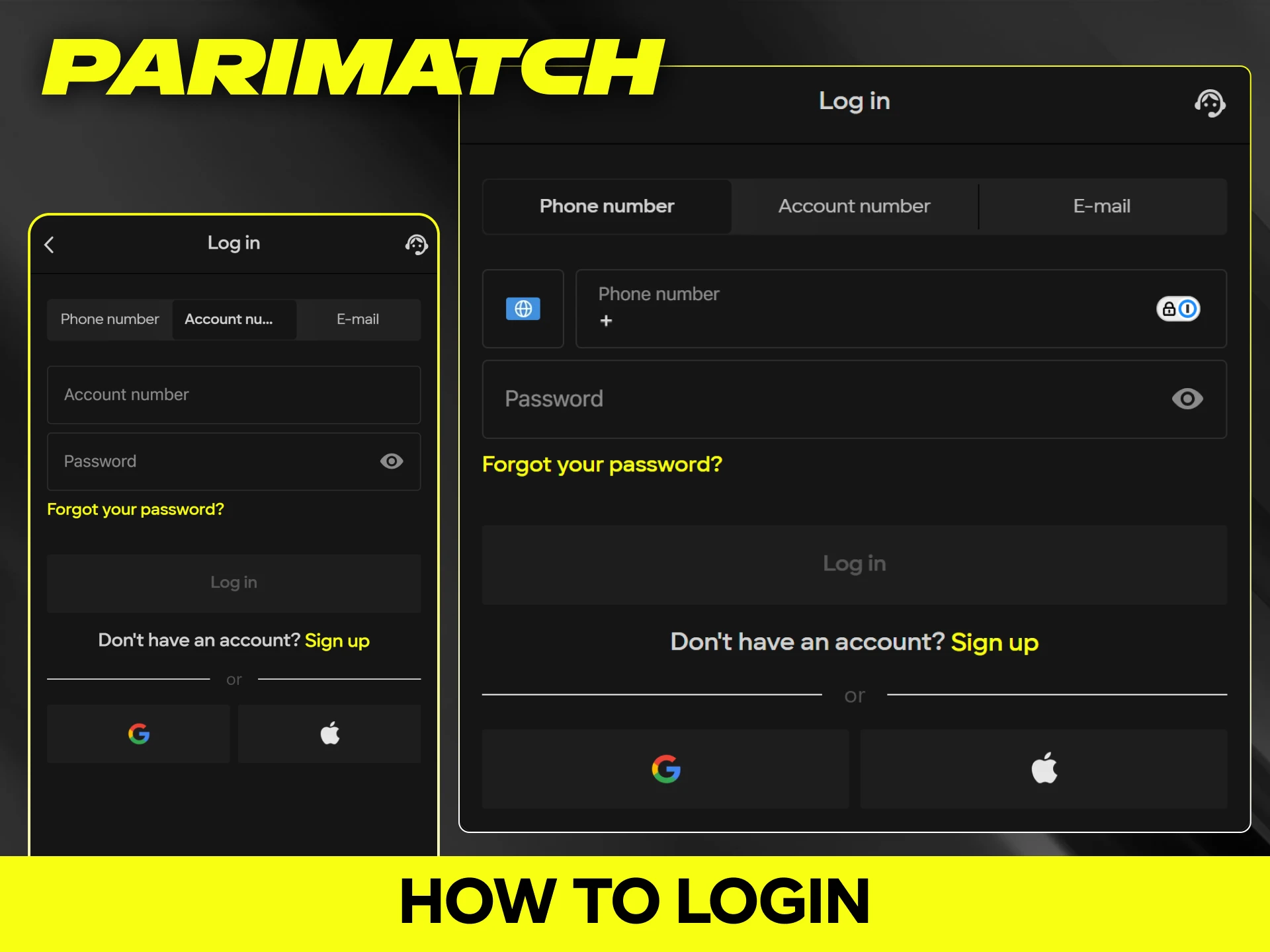 Log in to your Parimatch account to access betting features.