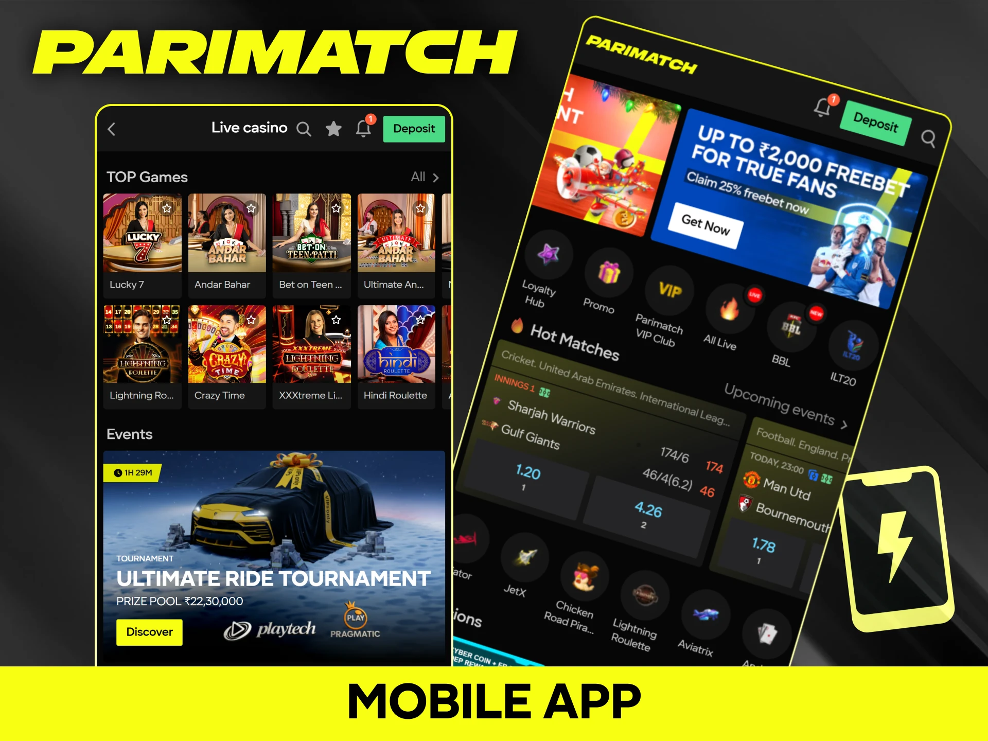 Download the official Parimatch mobile app for convenient betting anywhere.