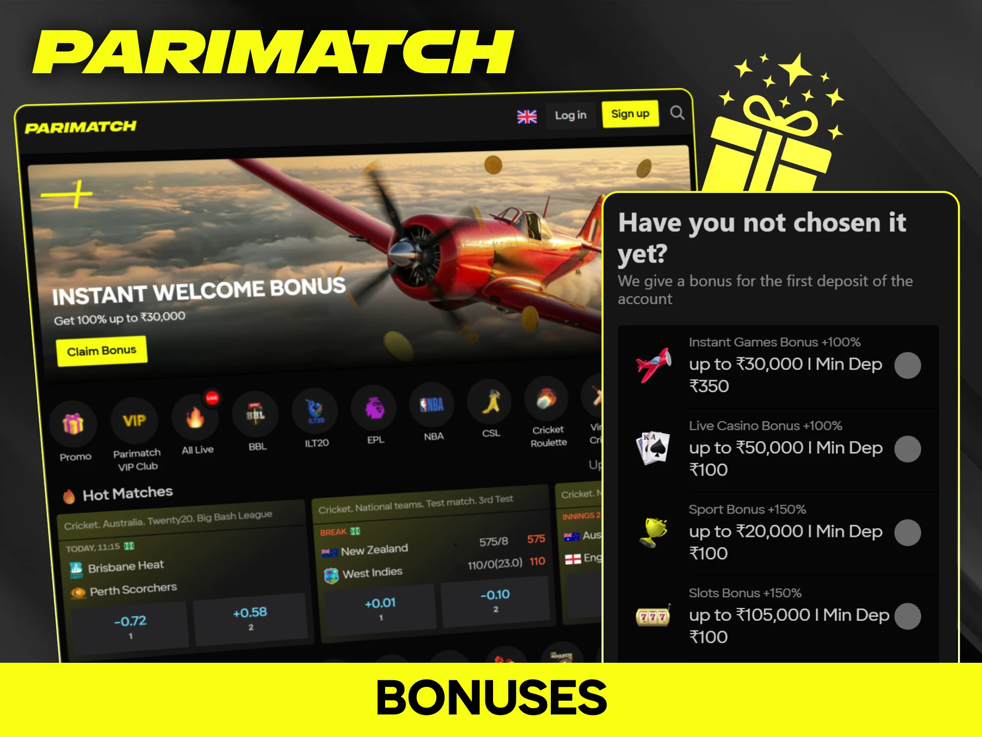 Claim exciting registration bonuses on the official Parimatch website.